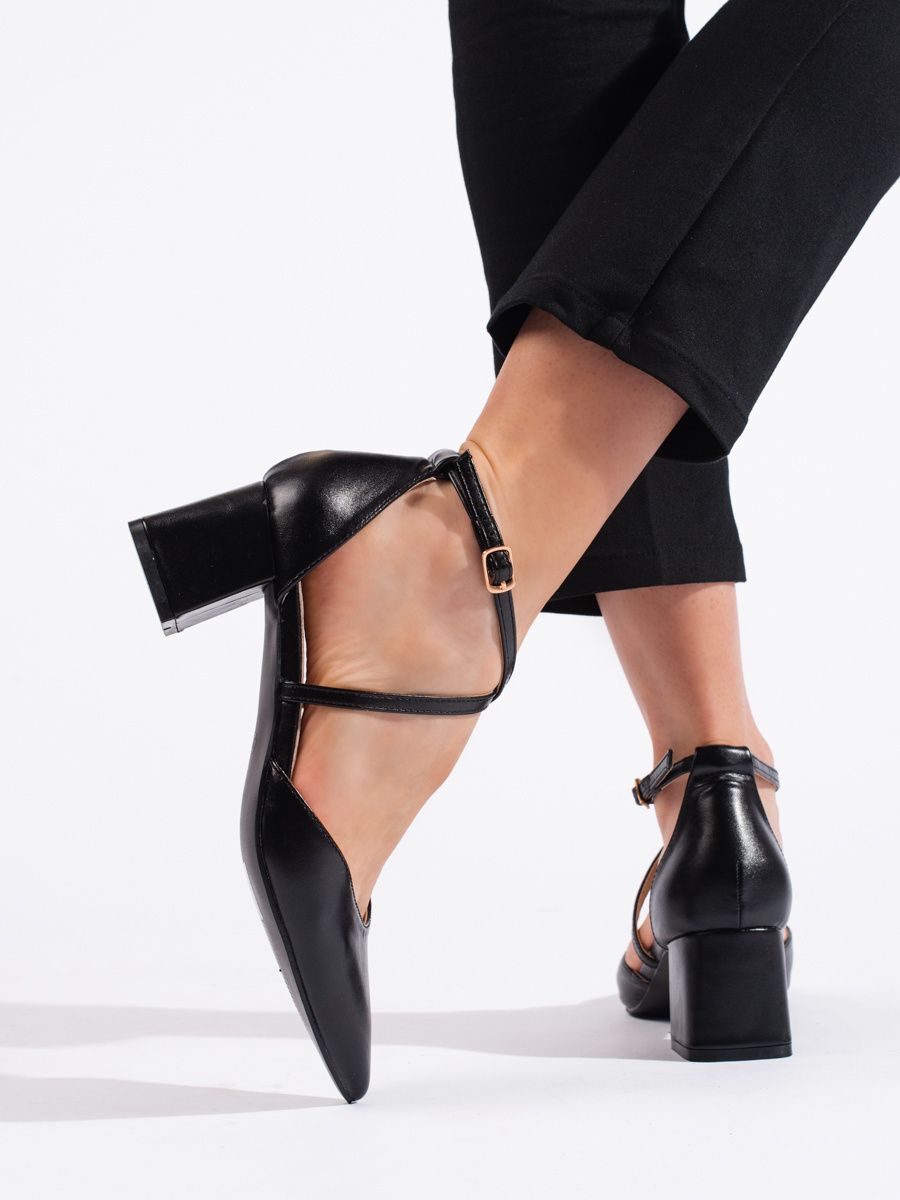 GOODIN Women's black pointed sandals