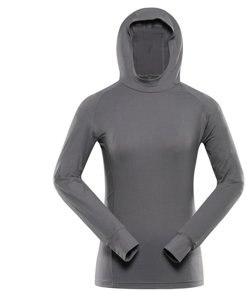Women's quick-drying hooded sweatshirt ALPINE PRO IZARA smoked pearl