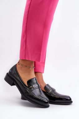 Women's Patented Black Loafers Nerilaja