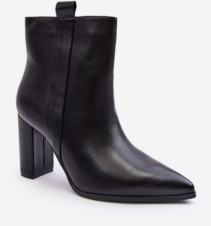 Women's leather ankle boots Black Vevine
