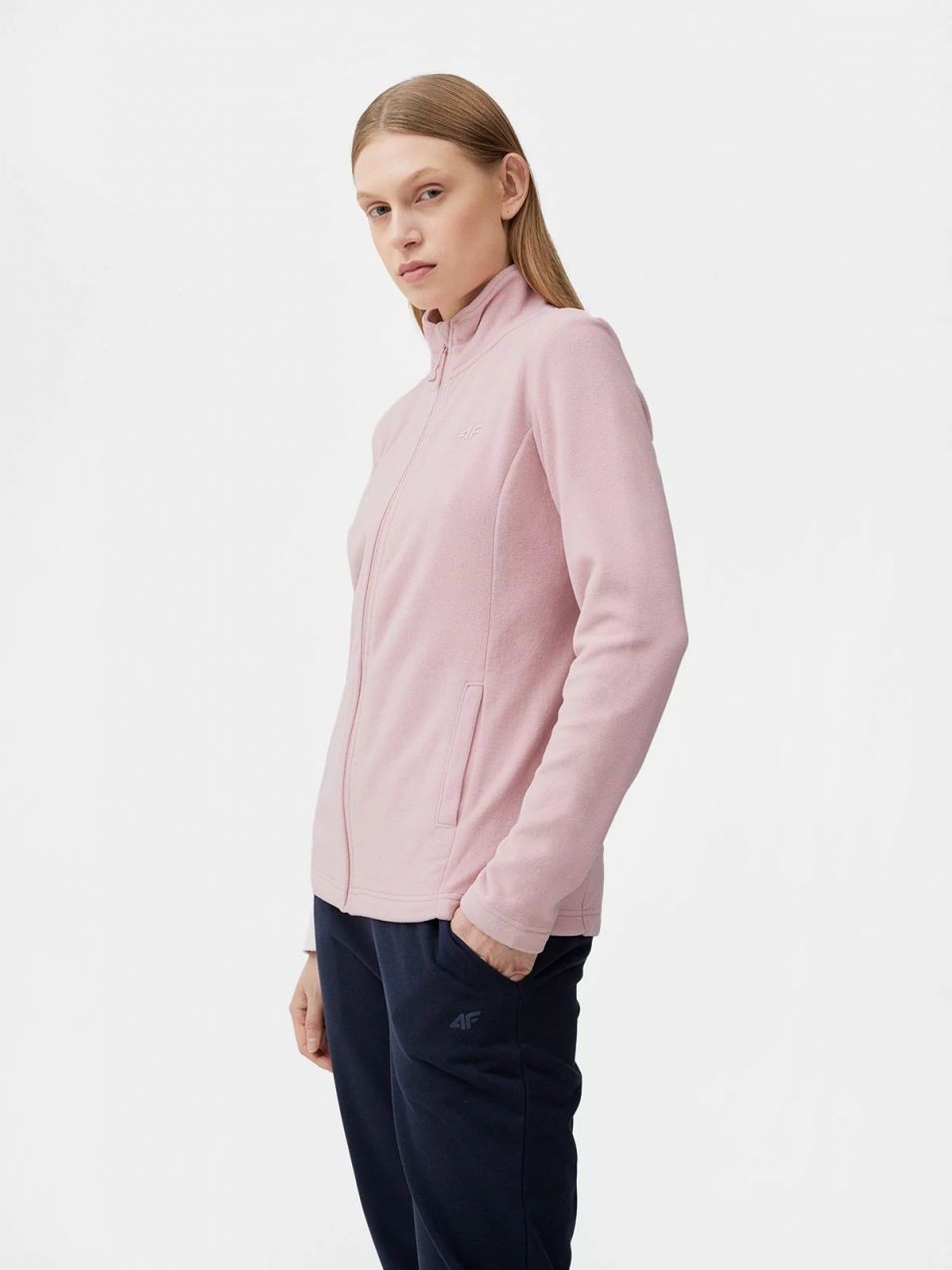 4f Pink Fleece with Stand Collar Regular Ladies