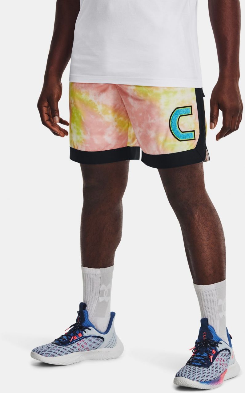 Ružové pánske vzorované šortky Under Armour