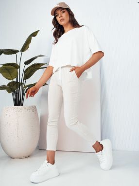 Women's trousers MARINS with beige and white stripes Dstreet