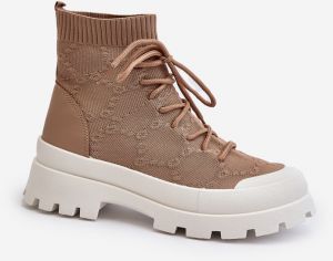 Women's sock slip-ons brown Solime