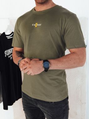 Men's T-shirt with print, green Dstreet