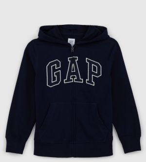 Tmavomodrá chlapčenská mikina na zips s kapucňou GAP