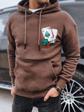 Men's Printed Sweatshirt, Brown Dstreet