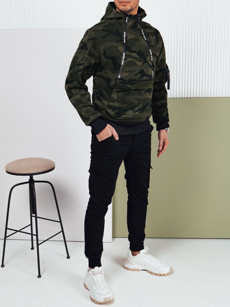 Men's Camouflage Hooded Sweatshirt Black Dstreet
