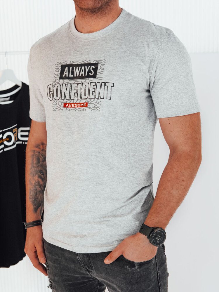 Grey men's T-shirt with Dstreet print