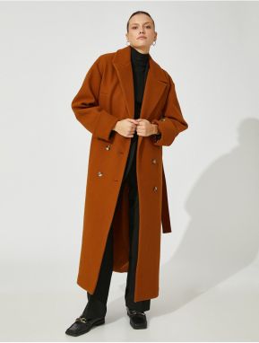 Koton Belted vrecko dvojradový dlhý kabát
