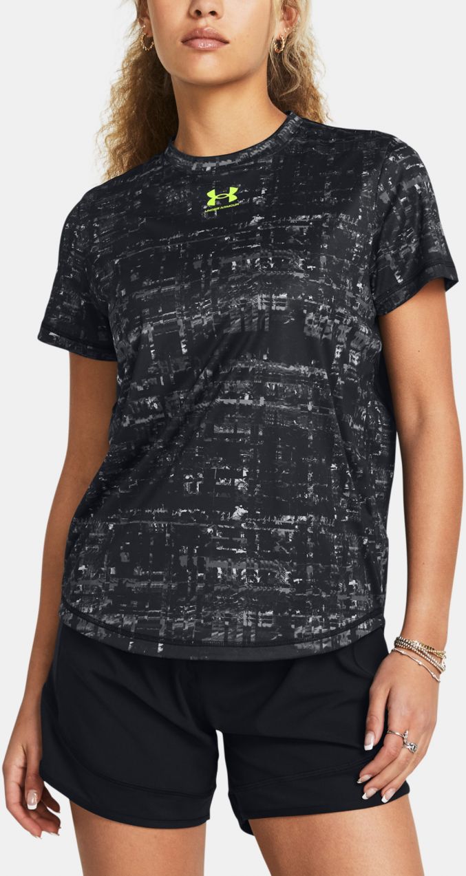 Čierne dámske vzorované tričko Under Armour UA W's Ch. Pre Train SS Print