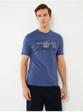LC Waikiki Crew Neck krátke rukávy s potlačou, česané česané pánske tričko.