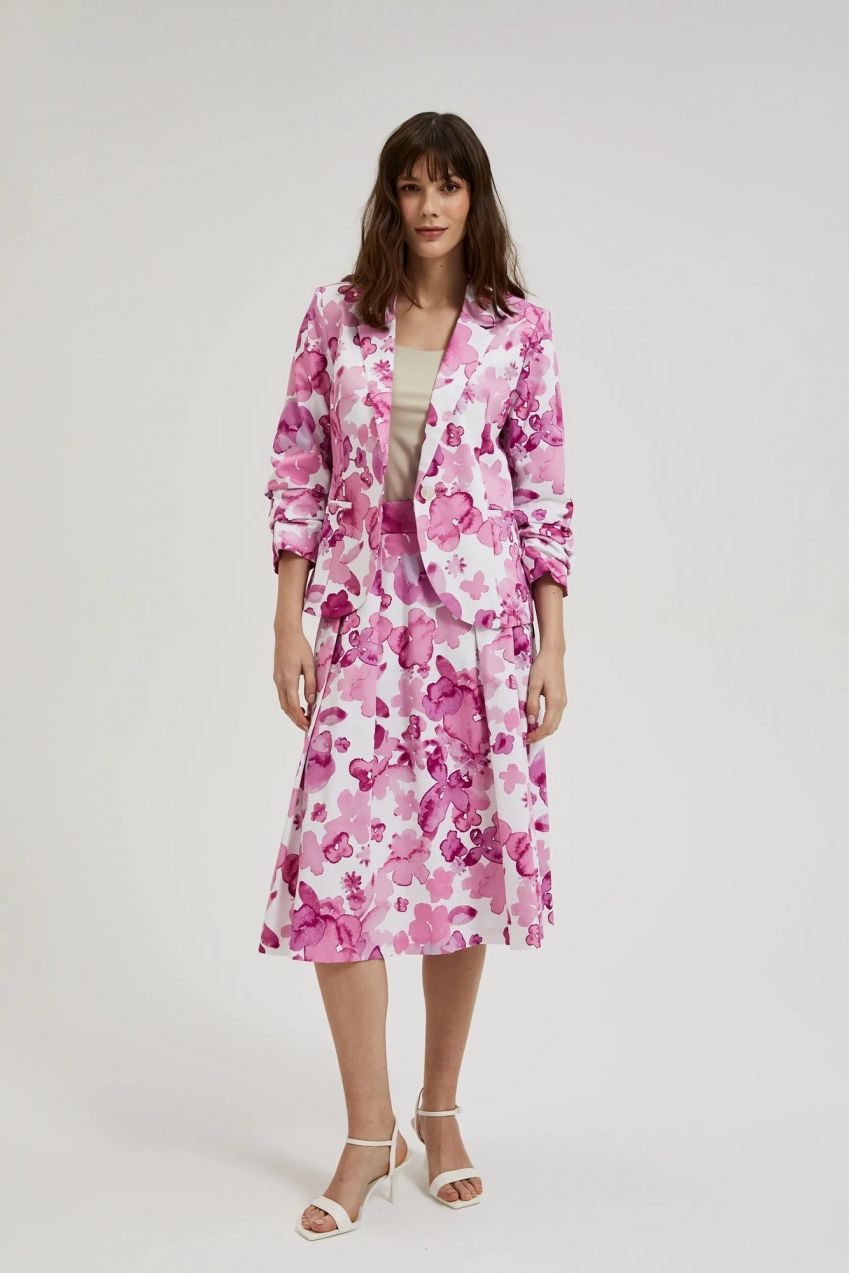Women's patterned blazer - pink