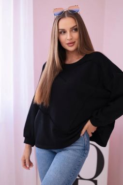 Cotton sweatshirt with heart black