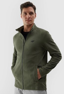 Men's fleece with stand-up collar regular 4F - olive