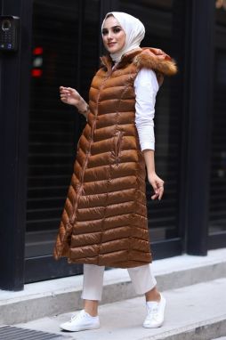 Dlhá vesta InStyle - bronz