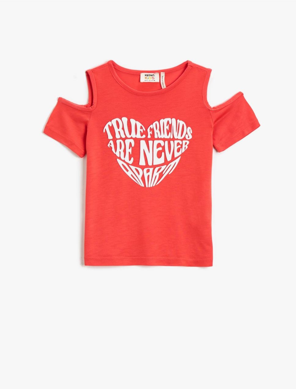 Koton Window Detailed T-Shirt with Short Sleeves Printed