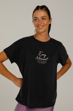 Lumberjack JASMINE SLOGAN DETAILED T BLACK Woman Sleeve T-Sh
