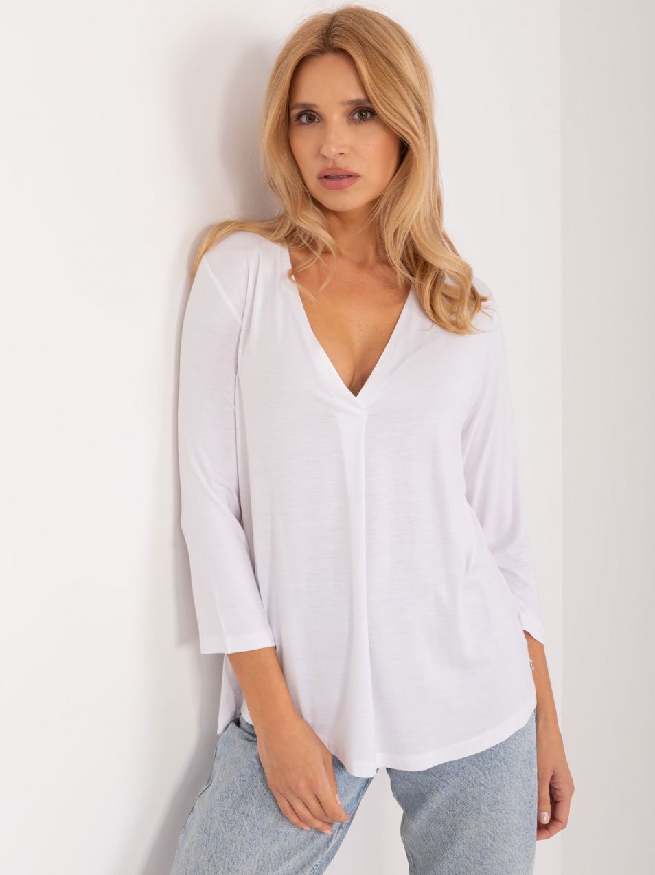 White smooth blouse for everyday wear SUBLEVEL