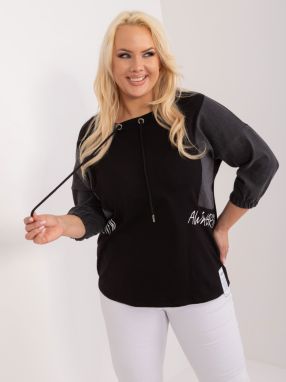 Black women's plus size blouse with 3/4 sleeves