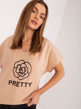 Casual Camel blouse with print