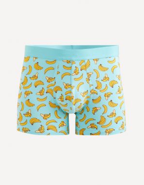 Svetlomodré pánske vzorované boxerky Celio Gibobanana