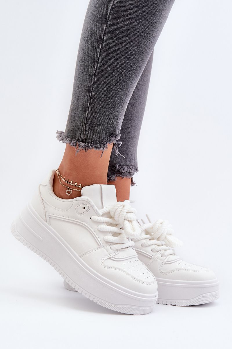 Women's Sneakers on Eco Leather White Vhisper Platform