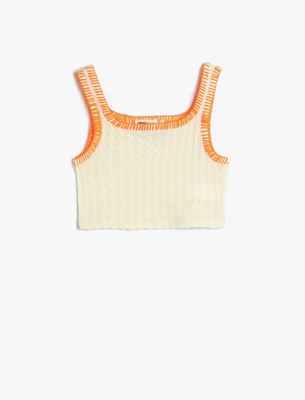 Koton Háčkovaný Crop Top bez Rukávov s U-Výstrihom