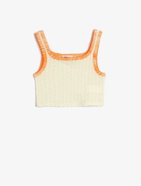 Koton Háčkovaný Crop Top bez Rukávov s U-Výstrihom