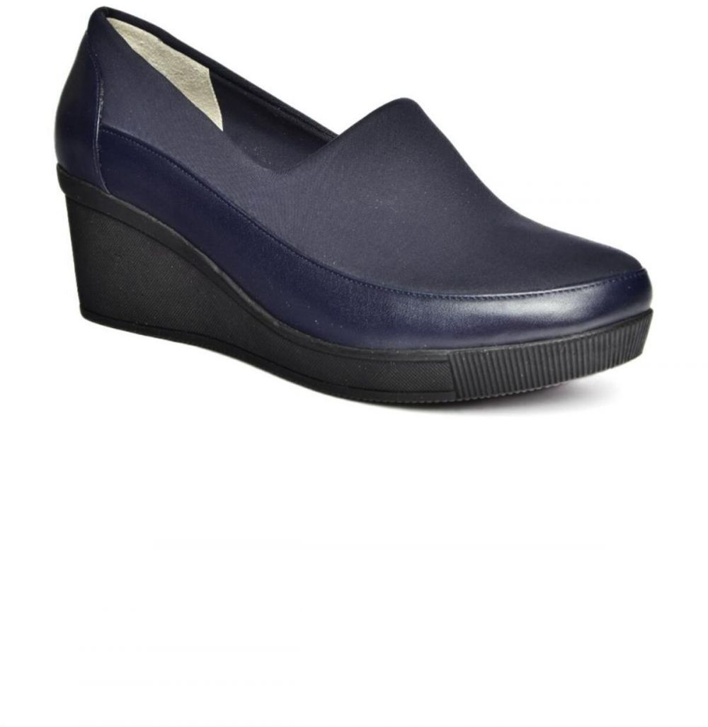 Dámske topánky Fox Shoes R908059003 námornícka modrá pravá koža na klinovom podpätku