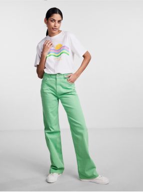 Flared, Bootcut pre ženy Pieces - svetlozelená