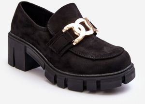 Suede women's shoes with decoration, black rullenes