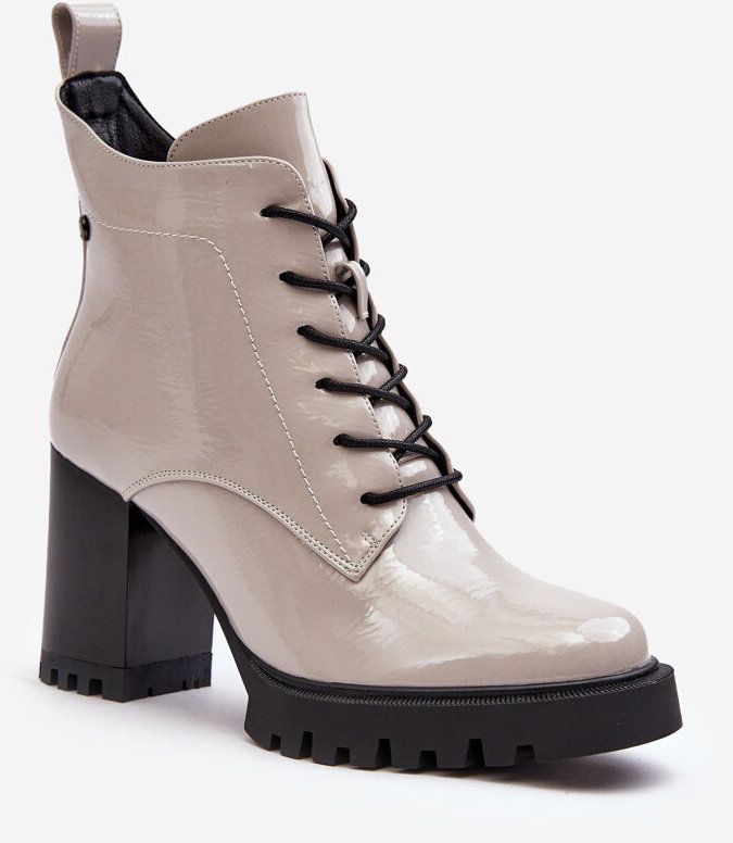 Patented, insulated high-heeled shoes, light grey S.Barski