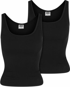Women's Organic Basic Tank Top 2 Pack - Black + Black