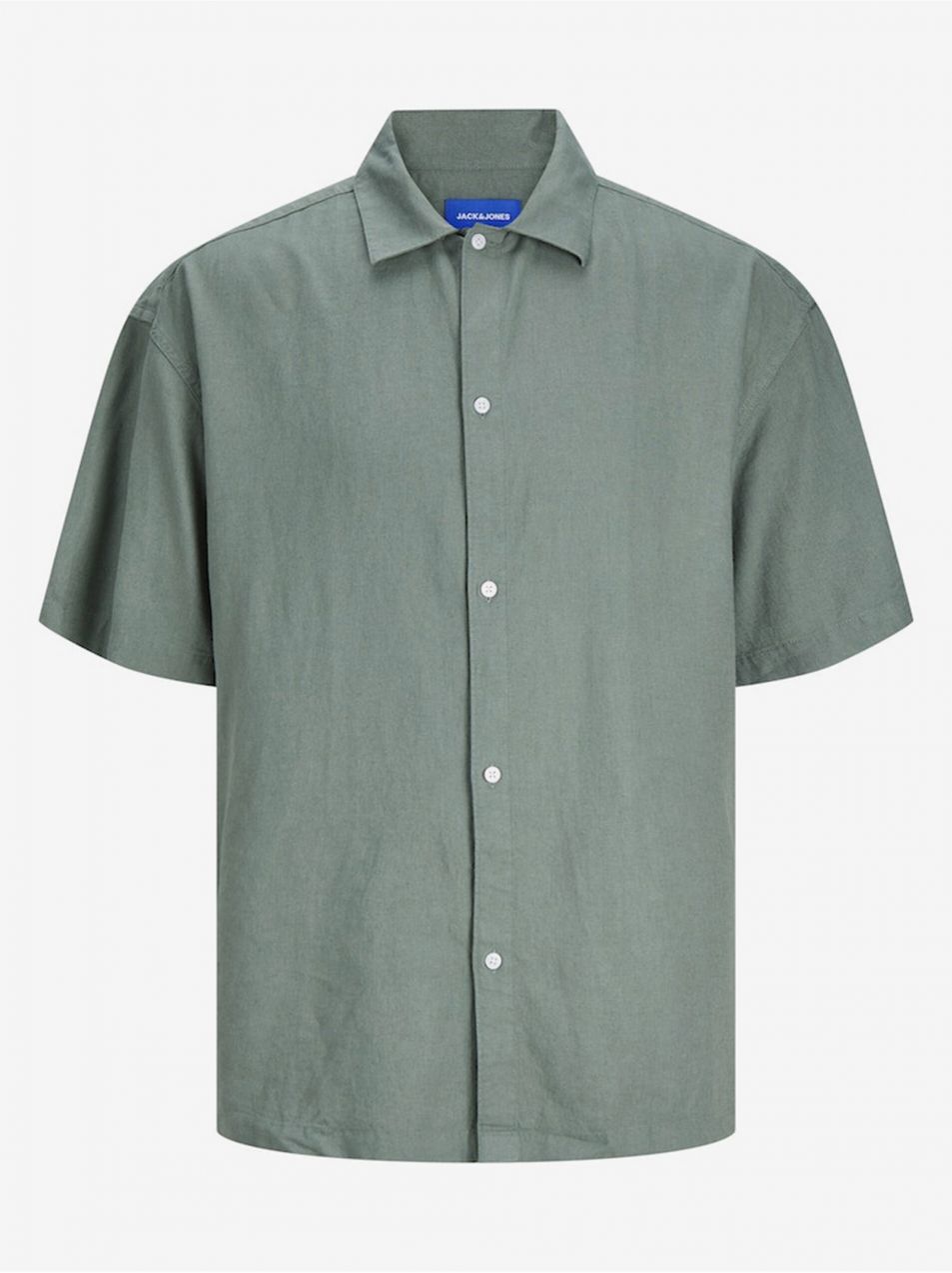 Zelená pánska ľanová košeľa s krátkym rukávom Jack & Jones Faro
