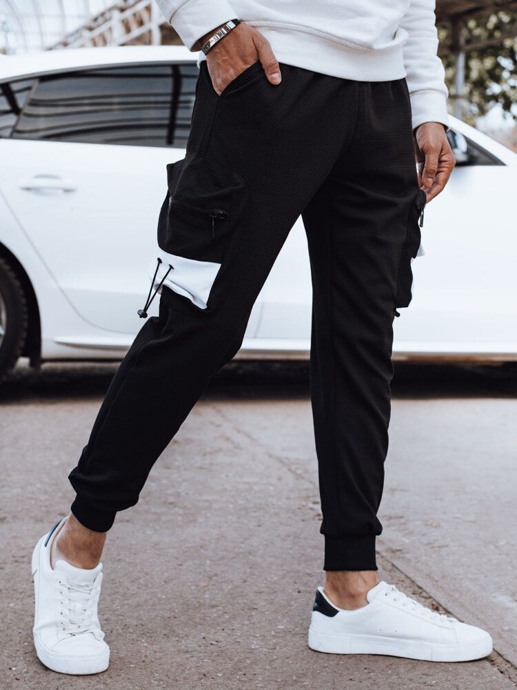 Men's Black Cargo Sweatpants Dstreet