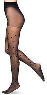 Ladies Playful Tights with Hearts 15 DAY - black