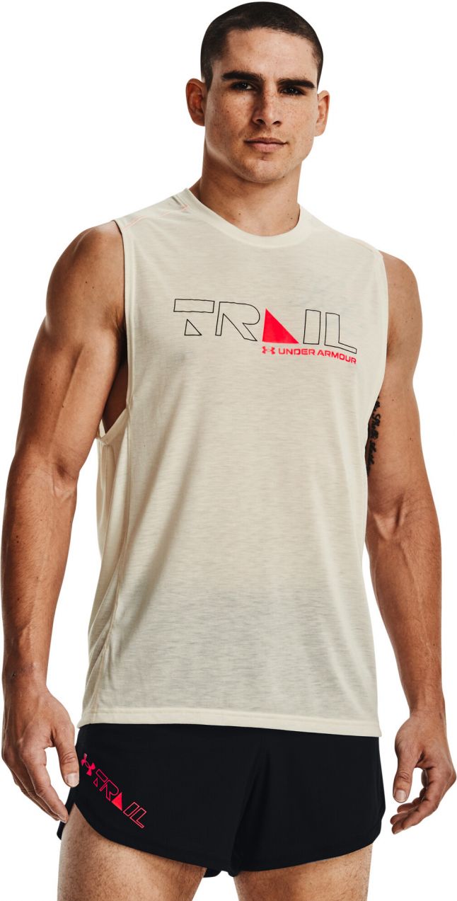 Men's Under Armour UA Run Trail Tank Top -BRN L
