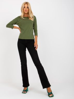 Basic khaki blouse from plain cotton April