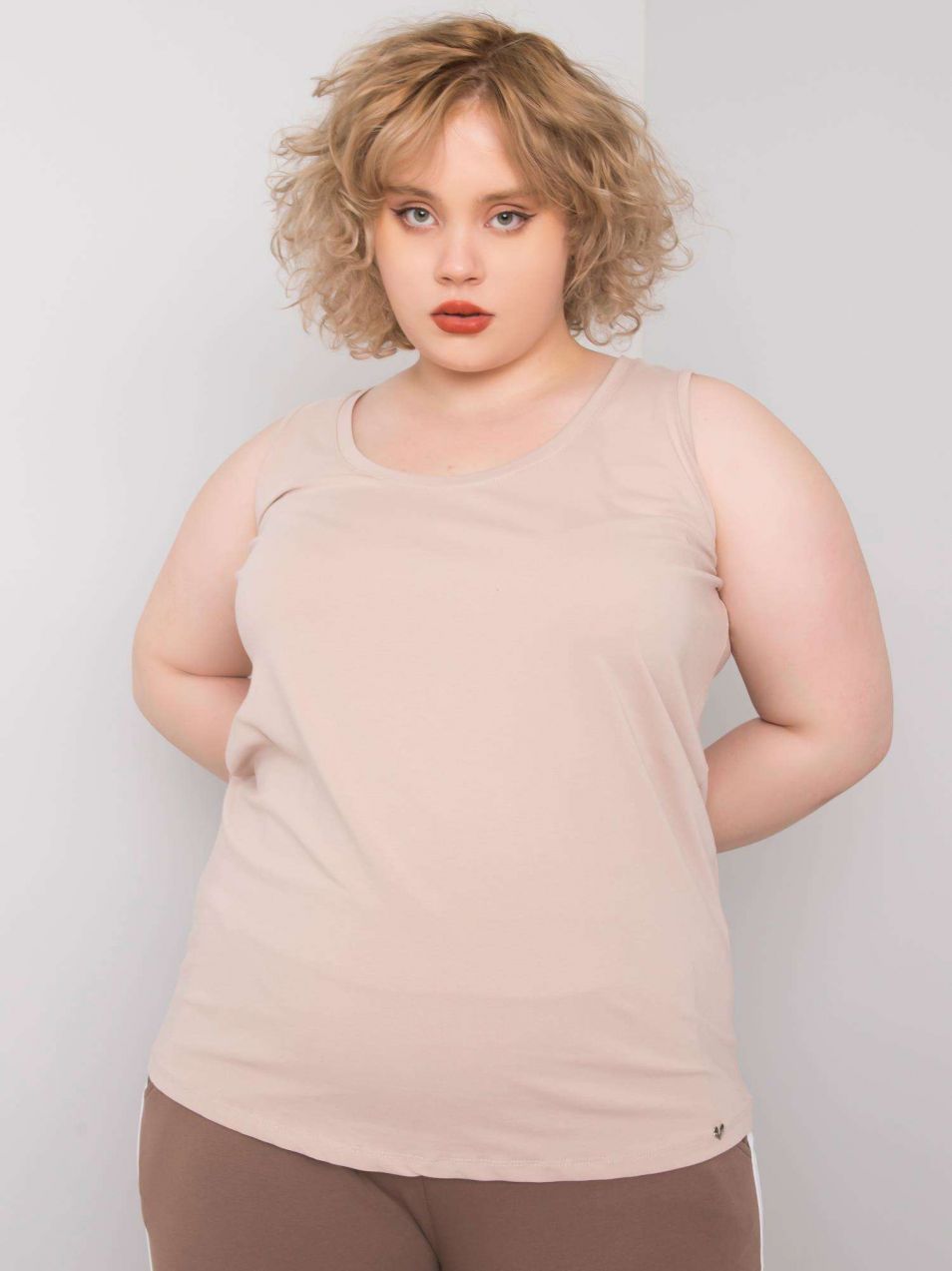 Beige cotton Keyla top plus size