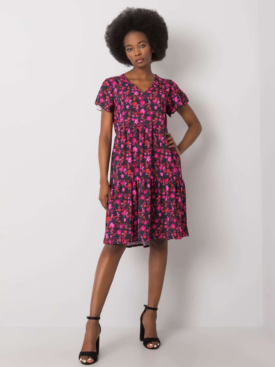 Pink dress with patterns Bailee RUE PARIS