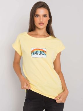 Women's light yellow cotton T-shirt
