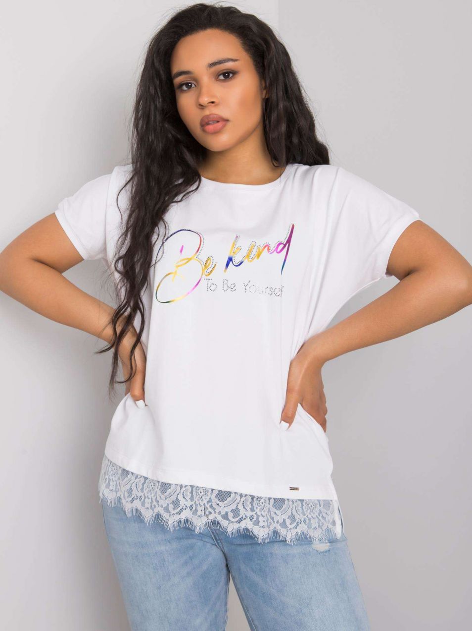 White blouse with lace