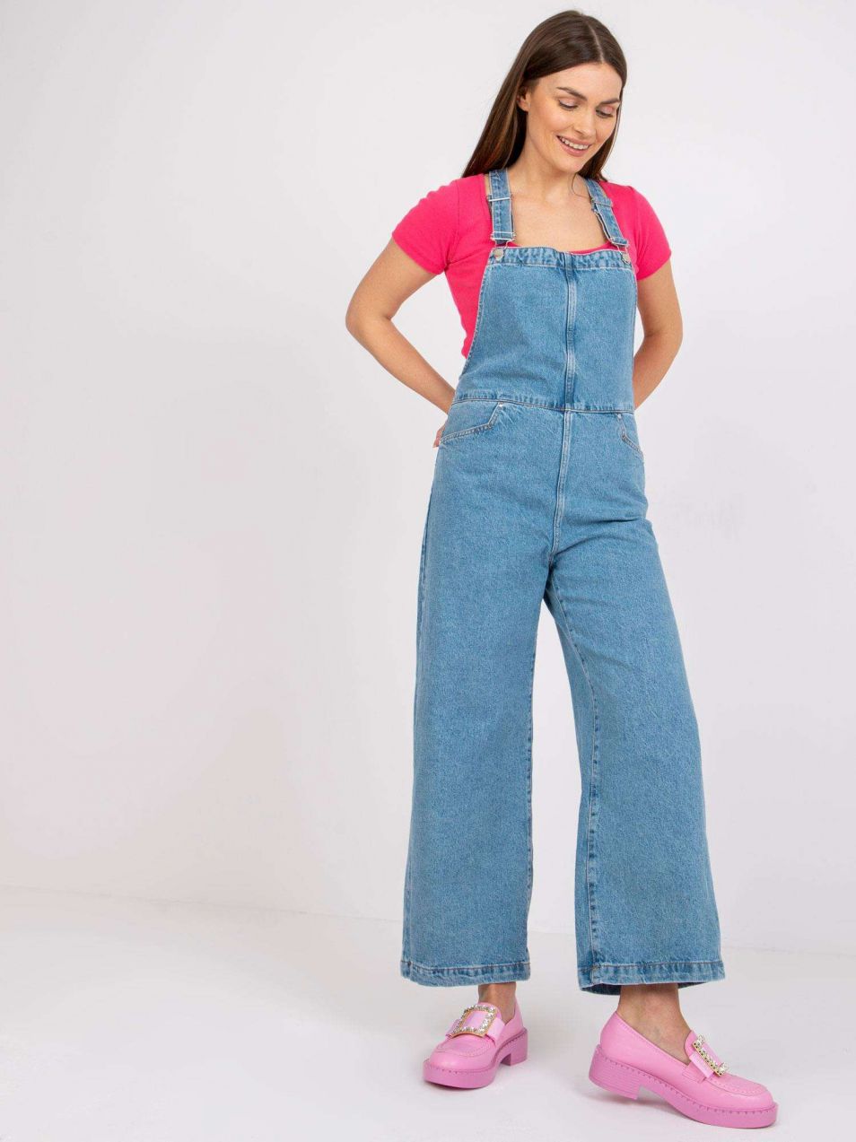 Light blue women's denim suit Verona RUE PARIS