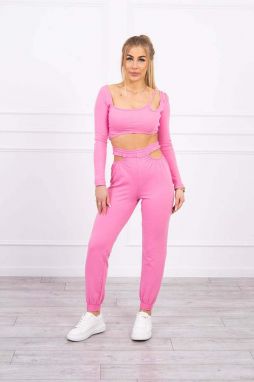 Set with top blouse light pink