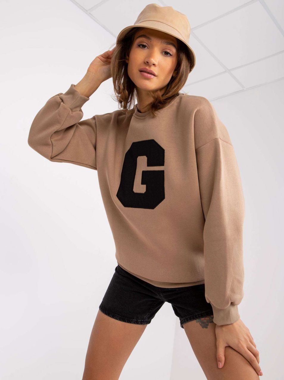 Dark Beige Women's Oversize Sweatshirt by Severine
