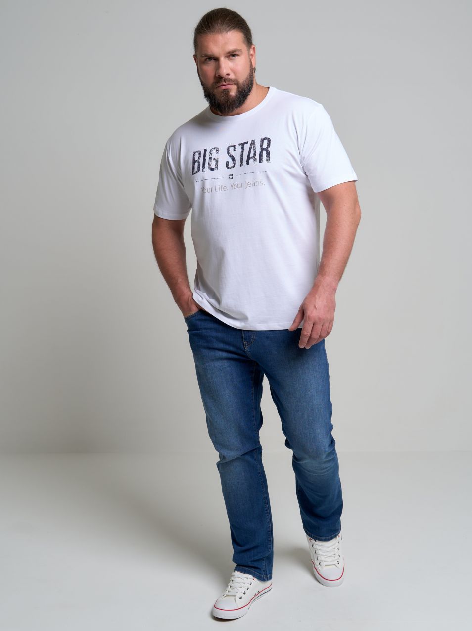 T-shirt_ss tričko Big Star Mana 150045 Cream-101