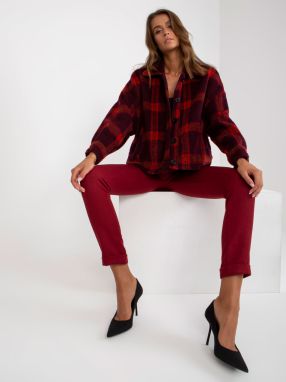 Lady's chestnut brown plaid shirt