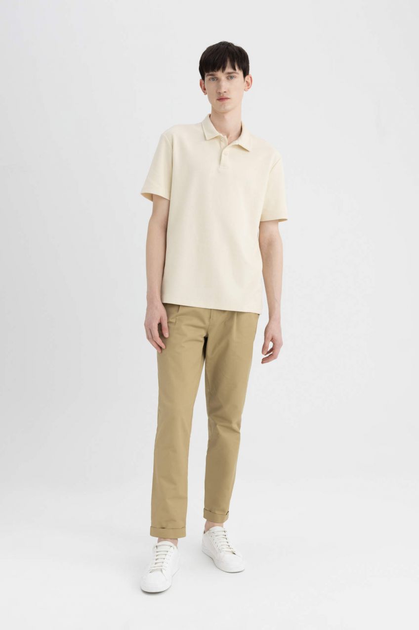 DEFACTO Tapered Fit Double Hem Twill Trousers