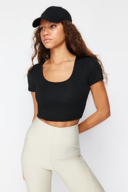 Trendyol Black 2 Layer Padded Sports Bra Crop Knitted Sports Top/Blouse